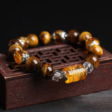 Load image into Gallery viewer, BOEYCJR The God of wealth Tiger Eyes Stone Beads Bangles &amp; Bracelets Jewelry Lucky Energy Blessed Bracelet for Women or Men
