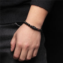 Load image into Gallery viewer, 12 Constellation Zodiac Signs Beads Couples Bracelet Natural Black Onyx Stone Elastic Charm Bracelet for Women Men Birthday Gift
