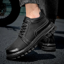 Load image into Gallery viewer, New Genuine Leather Men Boots Cow Leather Upper Durable Sole Lace up Autumn Winter Boots  Daily Leisure Outdoor Shoes For Man
