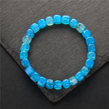 Load image into Gallery viewer, High Quality Natural Stone Tourmaline Agates Bracelet for Women Men Cube Bead Elastic Bracelets Square Smooth Stone Bracelets
