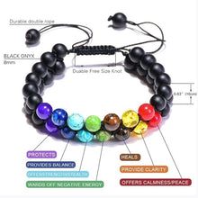 Load image into Gallery viewer, Chakra Bracelet Healing Crystals Yoga Stone Beads Bracelets Meditation Relax Anxiety Bangle for Womens Mens

