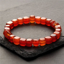 Load image into Gallery viewer, High Quality Natural Stone Tourmaline Agates Bracelet for Women Men Cube Bead Elastic Bracelets Square Smooth Stone Bracelets
