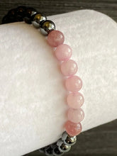 Load image into Gallery viewer, Black Tourmaline, Hematite, Rose Quartz &amp; Lepidolite Bracelet/Healing, Depression, Anxiety, Protection, Empath
