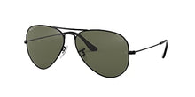 Load image into Gallery viewer, Ray-Ban RB3025 Classic Aviator Sunglasses, Black/Green Polarized, 55 mm
