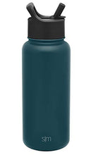 Load image into Gallery viewer, Simple Modern Insulated Water Bottle with Straw Lid 1 Liter Reusable Wide Mouth Stainless Steel Flask Thermos, 32oz, Riptide
