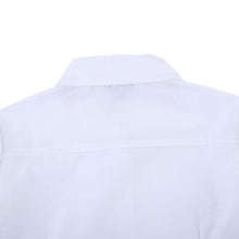 Load image into Gallery viewer, Bienzoe Girls School Uniform Oxford Long Sleeve Blouse Bowtie Pack White M
