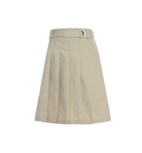 Load image into Gallery viewer, Tommy Hilfiger Girls Belted Knife Pleat Skirt, Kids School Uniform Clothes for Little &amp; Big Girls, Knee Length, Flat Back with Waist Darts for a Feminine Fit, Machine Washable - Khaki, Size 5
