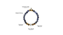 Load image into Gallery viewer, Larimar Accessories | 8mm Mala Beads Bracelet | Mala Gemstone Bracelet | Mala Yoga Bracelet | Mala Prayer Bracelet | Mala Meditation Beads Bracelet | (Sodalite &amp; Tiger Eye)
