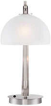 Load image into Gallery viewer, Calvin Modern Table Lamps Set of 2 with USB Charging Port Brushed Steel White Glass Shade for Living Room Bedroom - Possini Euro Design
