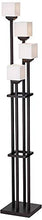 Load image into Gallery viewer, Light Tree Mission Torchiere Floor Lamp 4-Light Bronze Iron Square-Sided White Glass Shades for Living Room Bedroom - Franklin Iron Works
