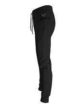Load image into Gallery viewer, Screenshot SPORTS-A4059 Mens Premium Fleece Utility Function Sportswear Pants - Athletic Jogger Workout Gym Multi Zipper Pockets Sweatpants-Black-Small
