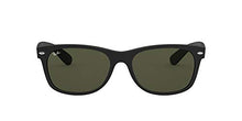 Load image into Gallery viewer, Ray-Ban unisex adult Rb2132 New Wayfarer Sunglasses, Rubber Black/Green, 52 mm US
