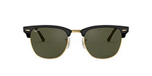 Load image into Gallery viewer, Ray-Ban Unisex-Adult RB 3016 Clubmaster Sunglasses, Black On Gold/Green, 49 mm

