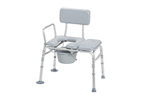 Load image into Gallery viewer, Drive Medical 12005KDC-1 Transfer Bench Commode Chair for Toilet with Padded Seat, Gray
