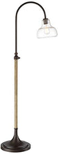 Load image into Gallery viewer, Jackson Bronze and Wood Grain Arc Floor Lamp - Franklin Iron Works
