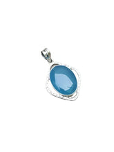 Load image into Gallery viewer, Blue Chalcedony Pendant 925 Sterling Silver Vintage Pendant Statement Jewelry Wedding Jewelry Birthday Gift Boho Vintage Style Unique Pendant Family Pendant New Style Jewellery Gifts Gor Her/Him
