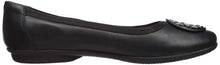 Load image into Gallery viewer, Clarks Women's Gracelin Lola Ballet Flat, Black Leather/Synthetic Combo, 9 Medium US
