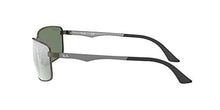 Load image into Gallery viewer, Ray-Ban Men's RB3498 Metal Rectangular Sunglasses, Matte Gunmetal/Polarized Silver Flash, 61 mm
