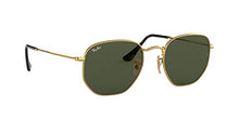 Load image into Gallery viewer, Ray-Ban RB3548N Flat Lens Hexagonal Sunglasses, Gold/Green, 54 mm
