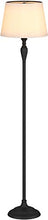 Load image into Gallery viewer, Amazon Brand – Ravenna Home Metal Living Room Slim Standing Floor Lamp With LED Light Bulb - 59.25 Inches, Dark Bronze With Off-White Shade
