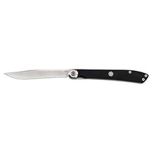 Load image into Gallery viewer, KAI Personal Steak / Gentleman's Knife, Manual Folding Japanese Pocketknife with Leather Sheath, 3.25 Inch Blade, Silver, Black Handle, KAS5702
