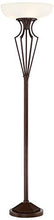 Load image into Gallery viewer, Volero Torchiere Floor Lamp LED Light Blaster Oil Rubbed Bronze Caged Frosted Glass Shade for Living Room Bedroom Office Uplight - Franklin Iron Works

