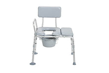 Load image into Gallery viewer, Drive Medical 12005KDC-1 Transfer Bench Commode Chair for Toilet with Padded Seat, Gray
