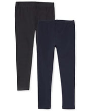 Load image into Gallery viewer, The Children's Place Girls' Leggings, Black/Tidal, Medium
