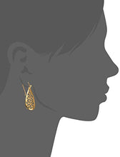 Load image into Gallery viewer, Amazon Collection Gold Over Sterling Silver Filigree Tear Drop Earrings
