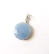 Load image into Gallery viewer, Celestite Silver pendant, natural Celestite pendant, Round bluestone, Stone and silver, Throat chakra, Celestite jewelry, Celestite pendant
