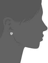 Load image into Gallery viewer, Sterling Silver Genuine Moonstone and Created White Sapphire Halo Heart Stud Earrings
