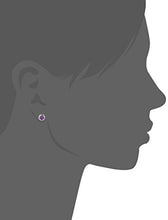Load image into Gallery viewer, Sterling Silver Genuine African Amethyst 5mm Bezel Set December Birthstone Stud Earrings
