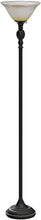 Load image into Gallery viewer, Elegant Designs LF2001-RBZ 1 Light Torchiere Marbelized Glass Shade Floor Lamp, Restoration Bronze/Amber
