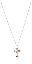 Load image into Gallery viewer, 14k Rose Gold Plated Sterling Silver Two Tone Celtic Cross Pendant Necklace, 18"
