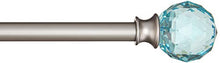 Load image into Gallery viewer, AmazonBasics Decorative 5/8" Curtain Rod with Faceted Ball Finials, 86" - 120", Turquoise Blue
