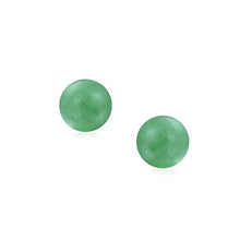 Load image into Gallery viewer, Simple Dyed Gemstone Green Aventurine Round Ball Stud Earrings For Women 925 Sterling Silver 8MM

