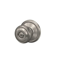 Load image into Gallery viewer, Schlage F40 GEO 619 Georgian Door Knob, Bed &amp; Bath Privacy Lock, Satin Nickel
