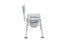 Load image into Gallery viewer, Drive Medical 12005KDC-1 Transfer Bench Commode Chair for Toilet with Padded Seat, Gray

