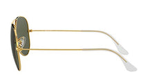 Load image into Gallery viewer, Ray-Ban RB3025 Aviator Sunglasses (58 mm, Gold Metal Frame/Non-Polarized Green G-15 Lens)
