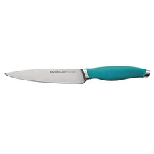 Load image into Gallery viewer, Rachael Ray Cucina Japanese Stainless Steel Knife Kitchen Cutlery Wooden Block Set, 6 Piece, Agave Blue

