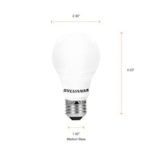 Load image into Gallery viewer, SYLVANIA LED A19 Light Bulb, 60W Equivalent, Efficient 8.5W, Frosted, 5000K, Daylight - 4 Pack (79284)
