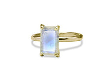 Load image into Gallery viewer, Anemone Unique Moonstone Ring 14K Rose Gold - Genuine Rose Gold Stacking Ring with Different Sizes for Women - Elegant Moonstone Rainbow 3.87 Carats Ring for Inner Strength
