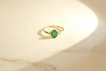 Load image into Gallery viewer, Gin &amp; Grace 14K Yellow Gold Natural Diamond (I1,I2) &amp; Emerald Statement Ring for Women
