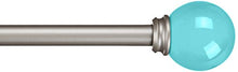 Load image into Gallery viewer, AmazonBasics Decorative 5/8" Curtain Rod with Round Finials, 28"-48", Turquoise Blue
