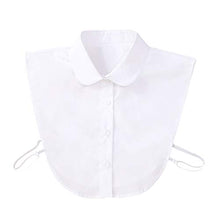 Load image into Gallery viewer, Shinywear Women's Fake Collar Detachable Collar Shirt Attachment, White Dickey False Collar, Mock Collar Half Blouse for Lady Girls Favors(2pcs Doll + Pointed Collar)
