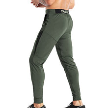 Load image into Gallery viewer, ZENWILL Mens Lightweight Workout Jogger Pants,Men's Casual Slim Fit Athletic Sweatpants with Zipper Pocket (Small,Army Green)
