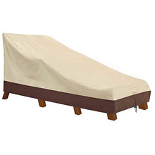 Load image into Gallery viewer, Vailge Waterproof Patio Chaise Lounge Cover, 600D Heavy Duty Outdoor Lounge Chair Covers,UV Resistant Patio Furniture Covers, Large, Beige &amp; Brown
