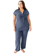 Load image into Gallery viewer, Kindred Bravely Davy Ultra Soft Maternity &amp; Nursing Pajamas Sleepwear Set (Slate Blue, Medium)
