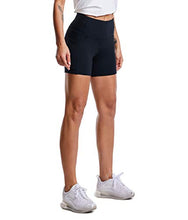 Load image into Gallery viewer, THE GYM PEOPLE High Waist Yoga Shorts for Women Tummy Control Fitness Athletic Workout Running Shorts with Deep Pockets (Medium, Navy Blue)

