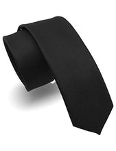 Load image into Gallery viewer, RBOCOTT 2.4" Black Skinny Tie for Men Silk Wedding Business Slim Necktie(9)
